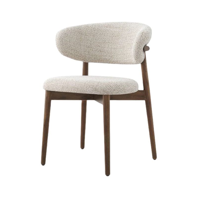 Walnut color frame + cotton and linen fabric