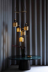 Abat-jour en métal bronze antique 3 lampes suspendues 5 lampes à <span class=keywords><strong>suspension</strong></span> en <span class=keywords><strong>grappe</strong></span> Style nordique maison hôtel salon lustre rétro - Product Image 4