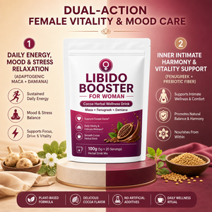 Libido Booster Para Mujeres Bebida De Cacao <span class=keywords><strong>En</strong></span> <span class=keywords><strong>Polvo</strong></span> <span class=keywords><strong>Maca</strong></span> Fenogreco Damiana OEM ODM Marca Privada Vitalidad Bienestar 100g - Product Image 5