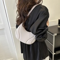 Tas Penyimpanan Tas Sadel Warna Solid Retro Tas Bahu PU Berkualitas Tinggi Tas Penyimpanan Selempang Sederhana Serbaguna untuk Perjalanan