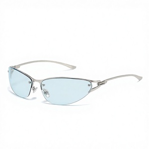 <span class=keywords><strong>Occhiali</strong></span> da Sole Retrò in Metallo 2026 <span class=keywords><strong>Donna</strong></span> Uomo Montatura Argento Oro Lenti <span class=keywords><strong>Blu</strong></span> Oceano <span class=keywords><strong>Occhiali</strong></span> da Sole Y2K Cyberpunk Ingrosso - Product Image 4