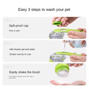 Brosse de massage en silicone écologique pour le bain et le toilettage des animaux, avec réservoir de liquide et distribution par bouton unique, pour le nettoyage des chiens et des chats sous <span class=keywords><strong>la</strong></span> douche - Product Image 3