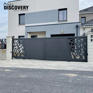 Porte coulissante en aluminium avec panneau de clôture en aluminium perforé, design de <span class=keywords><strong>portail</strong></span> principal découpé au <span class=keywords><strong>laser</strong></span> personnalisé - Product Image 1