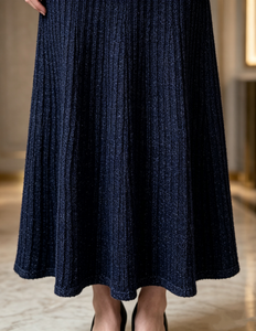 <span class=keywords><strong>Vestido</strong></span> Elegante de Punto con Botones y Cuello en V, Manga Corta, Personalizado al por Mayor - Product Image 4