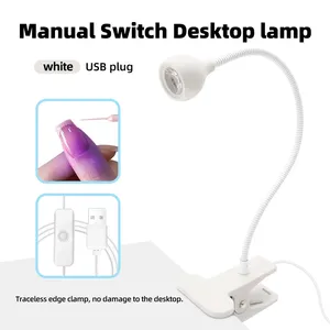 โคมไฟเล็บ LED, แหล่งจ่ายไฟ USB, โคมไฟเล็บแบบคลิปหนีบ, ดีไซน์คลิปหนีบแบบสายคล้องคอหงส์, หมุนได้ 360 องศา, แฮนด์ฟรี, เจลขัดเงา - Product Image 2