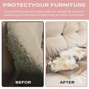 Bantalan cakar Klasik 2 in 1 mewah kustom pabrik bantalan cakar gaya unik untuk perabotan penggaruk kucing sangat mencegah - Product Image 5