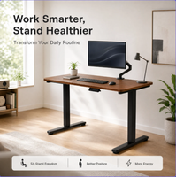 Bureau électrique assis-debout, hauteur réglable, capacité de charge de 70 kg, moteur silencieux, bureau d'ordinateur pour la maison et le bureau