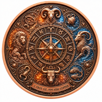 Pièce de monnaie 3D en cuivre pur 999 de 1 oz, signe du zodiaque Poissons, haute définition, couleur UV, effet proof, art métallique de collection sur le thème de l'horoscope