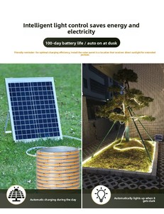 Guirnaldas de Luces LED COB Solares de <span class=keywords><strong>40m</strong></span>, Blanco Cálido, IP65 Impermeables, Batería de 30000mAh, Panel Solar de 25W, Ra90 CRI, Ultra Brillantes - Product Image 2