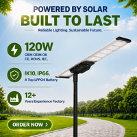 Lampes solaires d'extérieur 120W avec caméra CCTV, lampadaire solaire tout-en-un intégré, lampes solaires d'extérieur étanches IP66