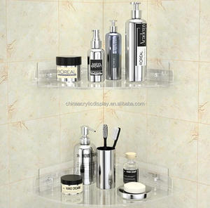 2 Gói Kệ Góc Phòng Tắm Bằng Nhựa Acrylic Dính, Kệ Để Đồ Nổi Trong Suốt, Gắn Tường Không Khoan - Product Image 6