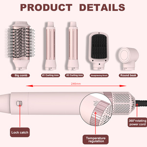 Spazzole per capelli elettriche di nuovo arrivo per asciugacapelli <span class=keywords><strong>5</strong></span> in 1 spazzola per asciugacapelli 800W spazzola ad aria calda per tutti i tipi di Styler - Product Image 2