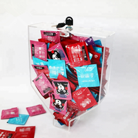 Boîte à préservatifs en plexiglas verrouillable personnalisée PMMA murale Distributeur de préservatifs en acrylique transparent