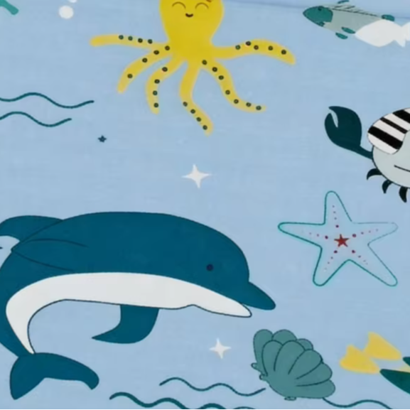 Factory Direct Durable Ocean Shark Pattern Bonded Bathtub Fabric 100% Polyester Heat Transfer Printing Home Textile Fabric