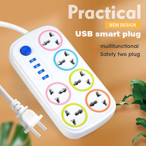 High Quality UK EU US Multi Socket Power <b>Extension</b> Cord <b>Lead</b> Universal Power Strip <b>with</b> <b>Surge</b> <b>Protection</b> and ON/OFF Indicator - Product Image 3
