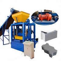 Machine semi-automatique de fabrication de briques creuses QT4-24 pour la production de blocs de béton perméable et de briques de ciment pour routes