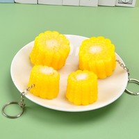 Llavero de PVC 3D Creativo con Segmentos de Maíz Simulados, Temática de Comida, Varias Formas, para Bolsos, Llaveros, Regalos Promocionales
