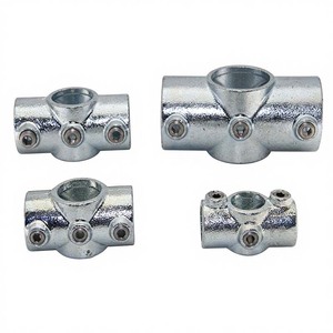 Raccords en croix à deux emboîtements en fonte malléable galvanisée double, colliers de serrage <span class=keywords><strong>pour</strong></span> tuyaux - Product Image 1