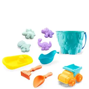 Soft beach lion bucket10pcs Outdoor children's playing water and sand tool Beach car shovel mold toy