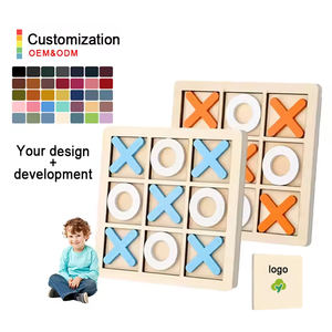 Vendita calda Montessori in legno nove quadrati giocattoli XO da tavolo giocattolo gioco interattivo genitore-bambino gioco educativo giocattoli tris - Product Image 1