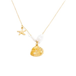 Collier pendentif étoile de mer en nacre pour femme, plaqué or 18 carats, chaîne de clavicule en acier inoxydable, accessoire de bijouterie cadeau - Product Image 5
