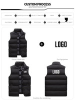 Gilet matelassé d'hiver en gros, veste sans manches décontractée en duvet pour homme, gilet matelassé décontracté à fermeture éclair intégrale