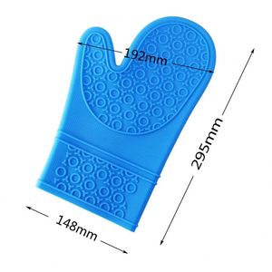 Novelty Kitchen Heat Resistant Food Grade Silicone and Cotton Double-Layer Customizable Custom <b>BBQ</b> Grill Oven Mitts Gloves - Product Image 2