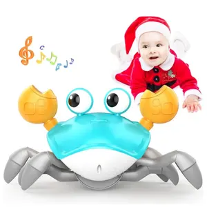 Fun Interactive Dancing Walking Moving Toy Babies Sensory Induction Crawling Crabs With Music