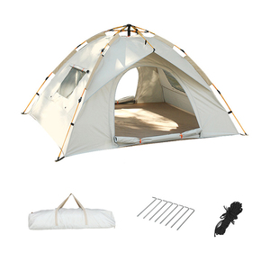 Modèle d'usine personnalisé Oem Easy One Touch Tente de camping extérieure automatique 210D Oxford <span class=keywords><strong>Camptown</strong></span> Beige avec deux fenêtres - Product Image 6