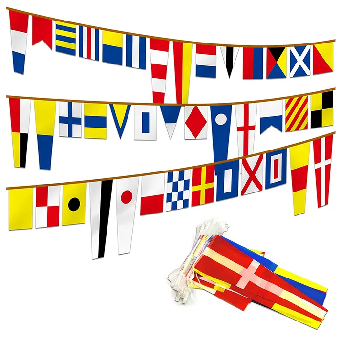 Personalized International Maritime Signal Code Flag Set of 40 Ft Long Naval Themed Decoration for Campaign Custom Signal Flags
