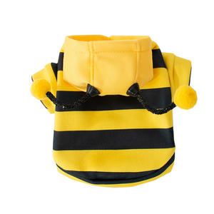 귀여운 고양이 옷 작은 꿀벌 디자인 겨울 고양이 줄무늬 귀여운 작은 꿀벌 까마귀 2 피트 테디 독 원피스 고급 애완 동물 옷 - Product Image 6