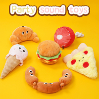 Saucisses à hamburger farcies de luxe durables, jouets à mâcher pour pizza, style dessin animé, jouets interactifs en peluche pour chiens écologiques