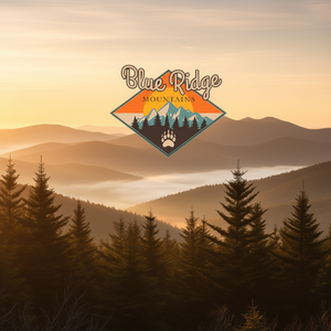 T-shirt promotionnel vintage avec motif paysager des forêts de pin des Blue Ridge Mountains, design sur le thème de la nature - Product Image 3