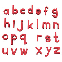 Jouet en bois Montessori Montessori, petite taille rouge, initiale de l'alphabet, jeu éducatif préscolaire pour enfants, 1 pièce (LA021)