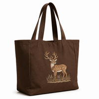 Bolsas de Mano de Lona de Algodón para Mujer, Bordadas, Lisas, de Gran Capacidad, con Asas de Cuerda, Personalizadas al por Mayor