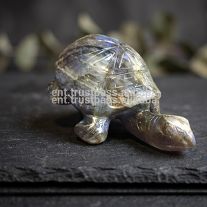 Natural Labradorite Turtle <b>Figurine</b> Hand Carved Gemstone Animal Statue <b>Crystal</b> Home Decor Feng Shui Collectible Gift - Product Image 3