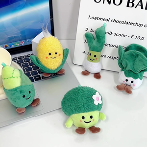 Vente en gros de porte-clés peluche Légumes Expressions amusantes Ciboulette Gingembre Ail Fruits Plantes Peluches Pendentif Jouet en peluche pour cadeau - Product Image 4