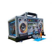 Château Gonflable Interactif Disco pour Adultes, Boîte à Musique Rétro, Structure de Danse et de Saut pour Fêtes