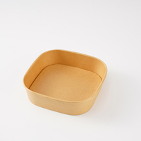 Boîte à lunch rectangulaire jetable en papier kraft biodégradable pour la restauration, idéale pour les sushis et les collations