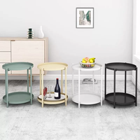 Table d'appoint ronde en fer moderne et simple, petite table basse pour café ou thé, mini table d'appoint pour canapé, chambre, balcon, intérieur