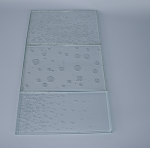 Modern Rectangular Figured Glass Panel Wall Mount Decoration High Light Transmittance Solid Structure - Product Image 1