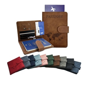PU Leather Short Waterproof <b>RFID</b> Blocking Anti Theft Passport Holder SIM Card Slot Multi Functional Travel <b>Wallet</b> - Product Image 3