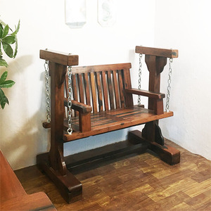 Chaise suspendue pliante pour patio, structure autoportante en <span class=keywords><strong>bois</strong></span>, mobilier de jardin extérieur contemporain - Product Image 1