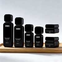Flacon en verre cosmétique de luxe carré blanc mat noir personnalisé pour crème pour le visage avec compte-gouttes et fermeture hermétique - 30 ml/50 ml/100 ml/120 ml/30 g/50 g