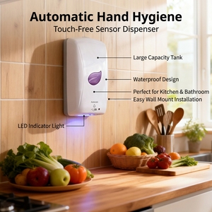 Distributeur automatique de savon sans contact YEETE, grande capacité, étanche, à fixer au mur, avec indicateur LED, pour la cuisine, la salle de bain, l'hygiène des <span class=keywords><strong>mains</strong></span> - Product Image 3