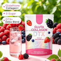 Complément Alimentaire Gluta Collagen DTX Poudre de Baies Mixtes L-Glutathion Peptide de Collagène de Poisson Antioxydant Éclaircissant pour la Peau Adulte