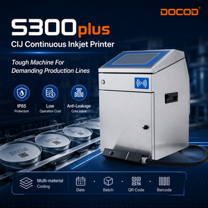 เครื่องพิมพ์อิงค์เจ็ทอุตสาหกรรมแบบต่อเนื่อง DOCOD รุ่น S300plus IP65 เครื่องพิมพ์ Cij สำหรับพิมพ์วันที่หมดอายุของอาหารและสารเคมี - Product Image 2
