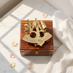 Ancre marine internationale nautique pirate en laiton poli incrustée de bois de rose, faite à la main, pour rangement et décoration - Product Image 1