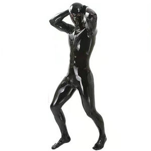 Combinaisons Zentai en <span class=keywords><strong>latex</strong></span> brillant pour hommes grande taille, sexy, avec fermeture éclair dorsale, pour la nuit et la scène, vente en gros - Product Image 1