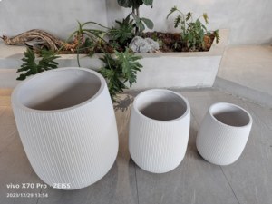 Customized <b>Large</b> Clay Flower <b>Pots</b> Tall Fiber Clay Hand Carved Durable Lightweight Planter 5-Gallon Home Garden Indoor Plant Pack - Product Image 6